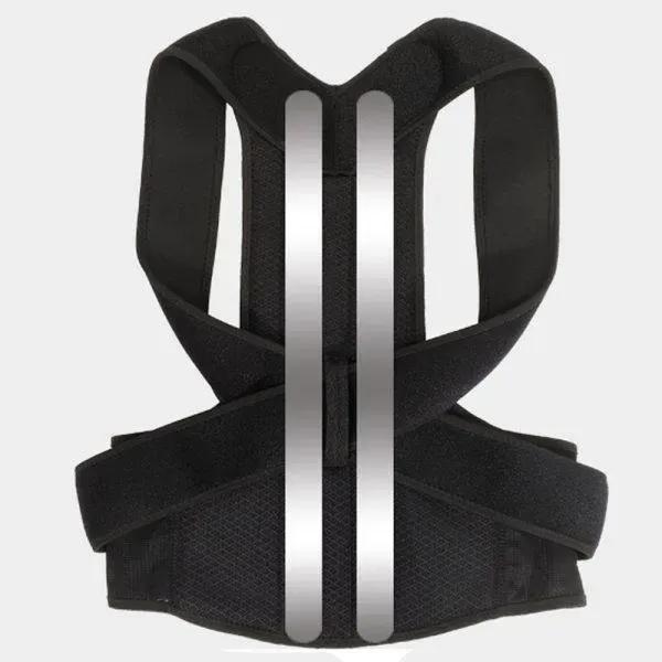 Back Support Adjustable Brace Black Posture Corrector Belt for Men & Women